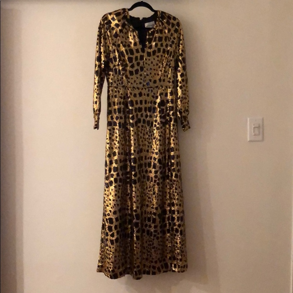 Antik Batik gold/black sequin long dress- 40 M